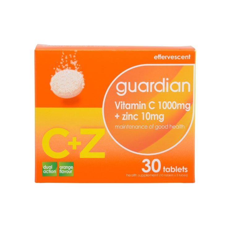 Guardian Effervescent Vitamin C Zinc 3x10s Vitamin C Vitamin Health Care