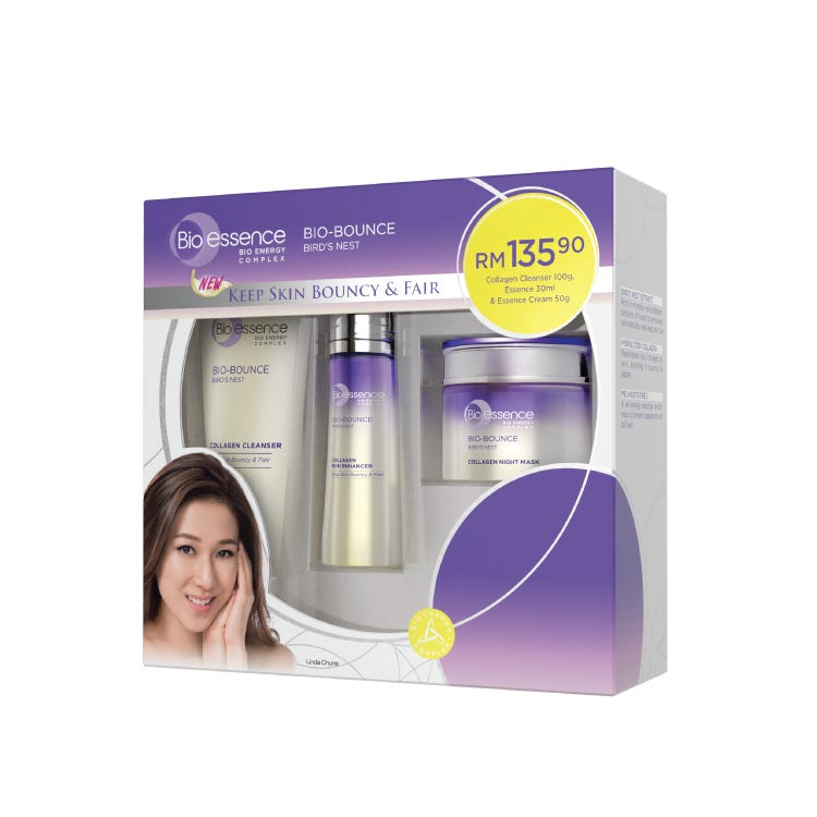 Bio Essence Bio Bounce Bird S Nest Set Collagen Cleanser 100g Essence 30ml Essence Cream 50g Bio Essence Partner Brand